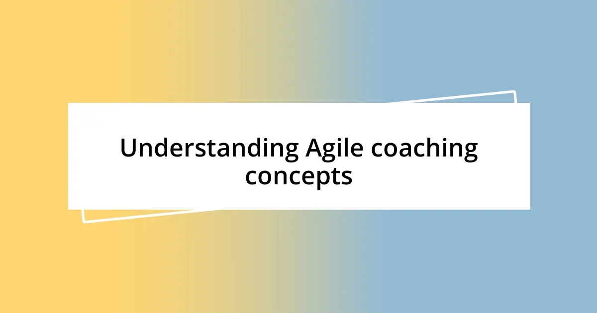 Understanding Agile coaching concepts